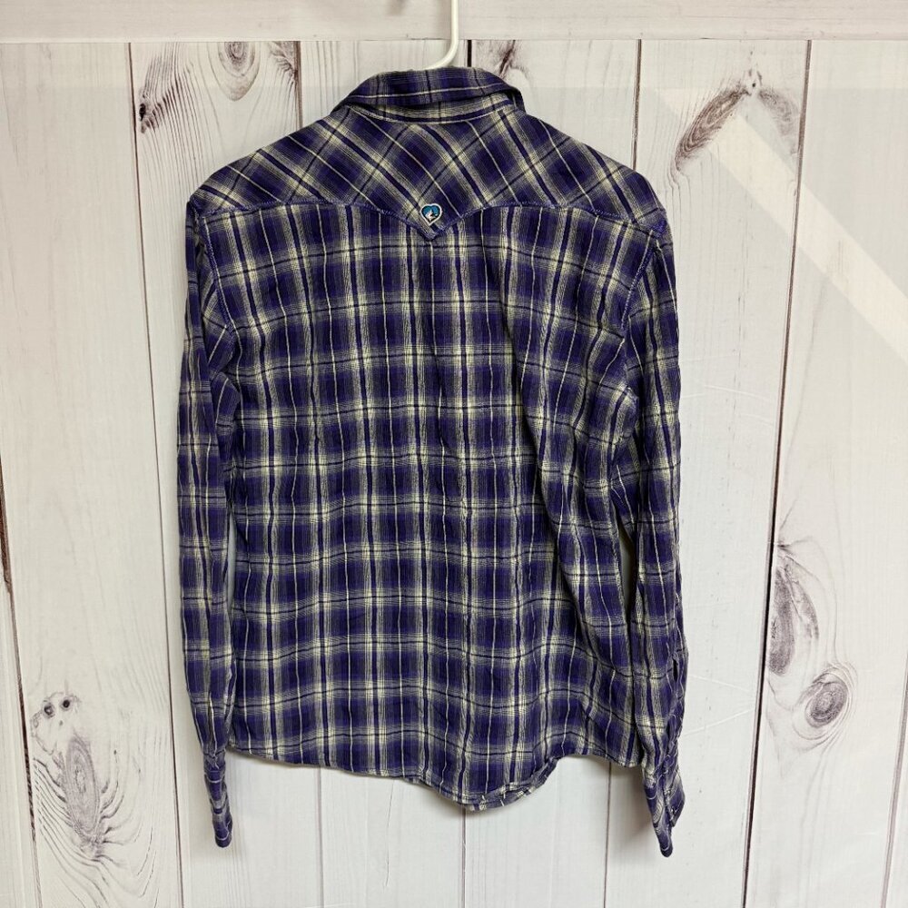 KÜHL Women’s Snap Shirt XL Purple Plaid Long Sleeve EUC - Picture 3 of 11